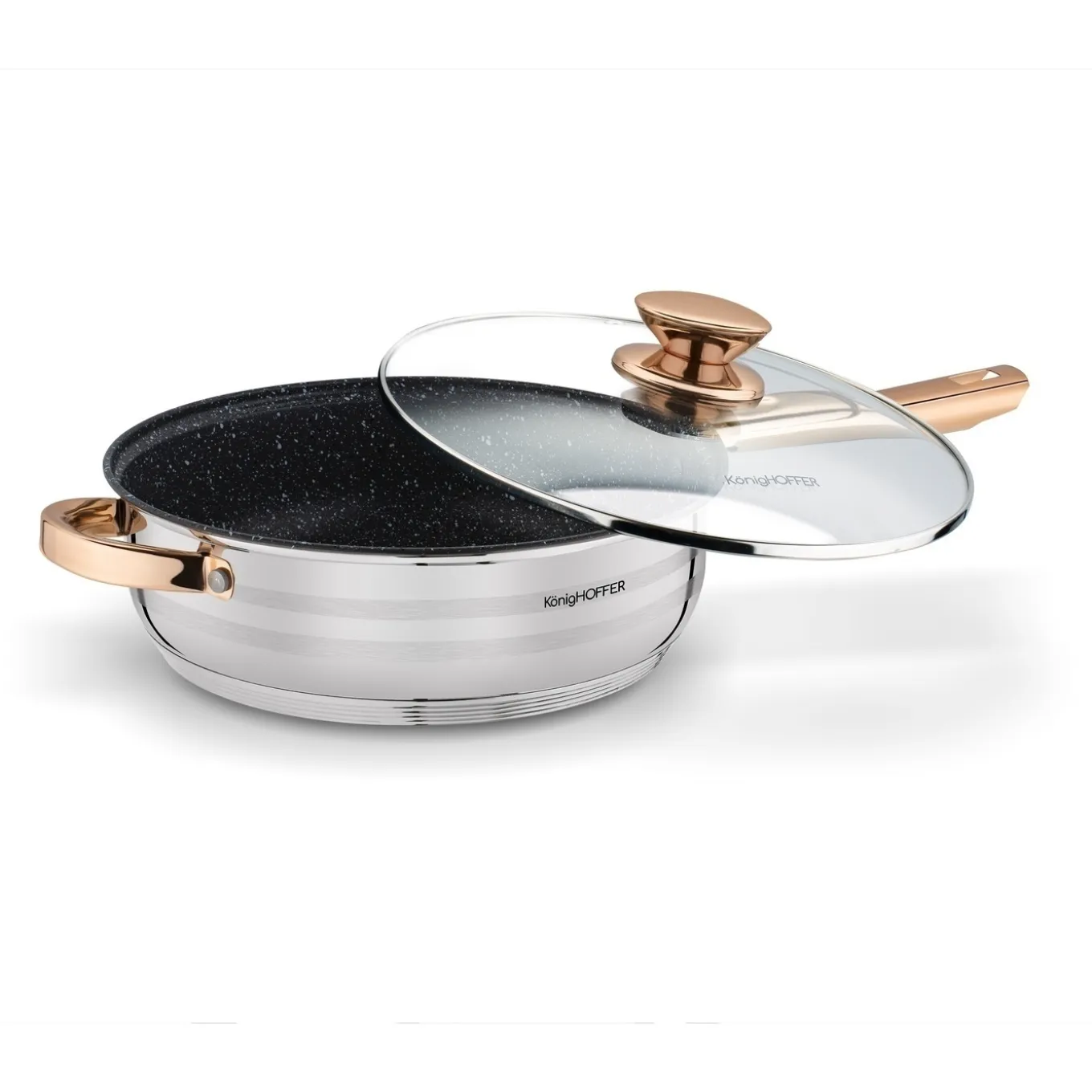 Zestaw garnków na indukcję Konighoffer Bari Rose Gold 12 elementów