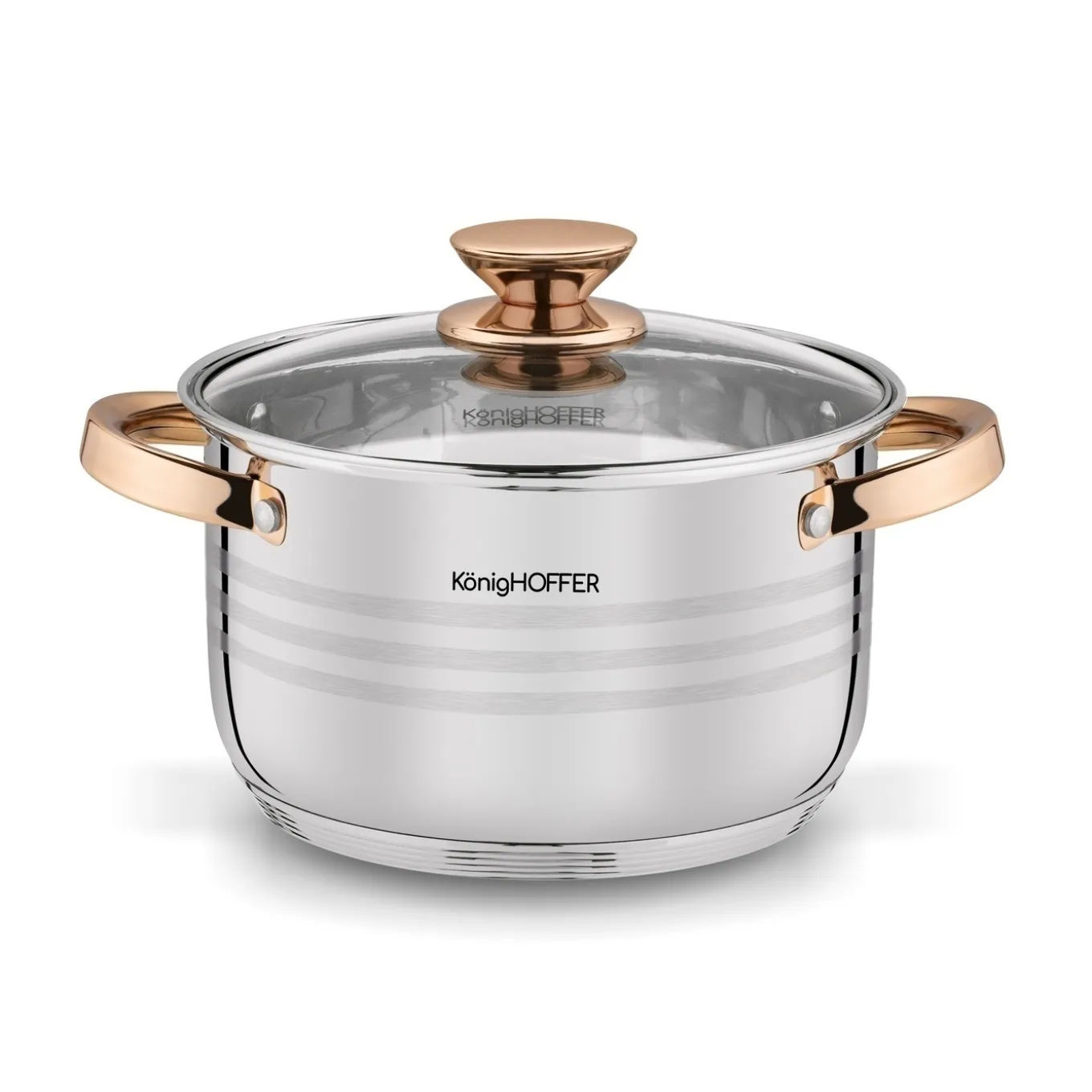 Zestaw garnków na indukcję Konighoffer Bari Rose Gold 12 elementów