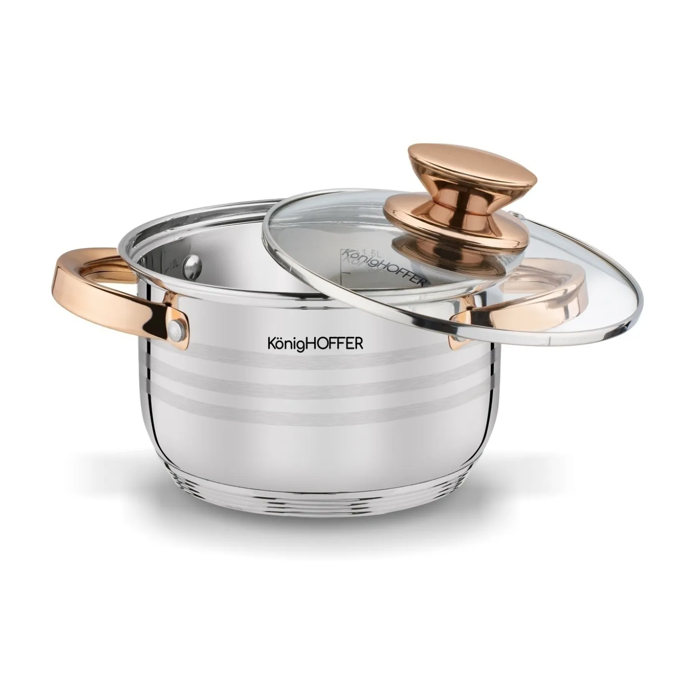 Zestaw garnków na indukcję Konighoffer Bari Rose Gold 12 elementów