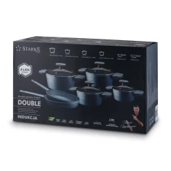 Zestaw garnków na indukcję non stick Starke Pro Double 10 elementów