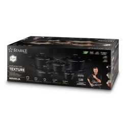 Zestaw garnków na indukcję Starke Pro Texture Grey 10 elementów