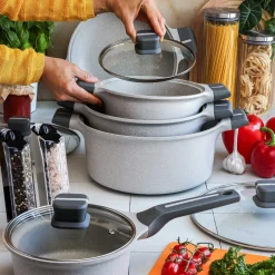 Zestaw garnków na indukcję Starke Pro Stoneware Marble 10 elementów