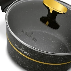 Zestaw garnków na indukcję Starke Pro Golden Marble 10 elementów