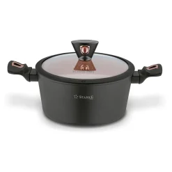 Zestaw garnków na indukcję z powłoką marmurową Starke Pro Dark Copper 10 elementów