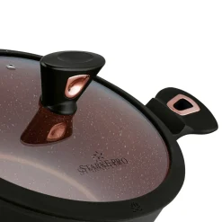 Zestaw garnków na indukcję z powłoką marmurową Starke Pro Dark Copper 10 elementów