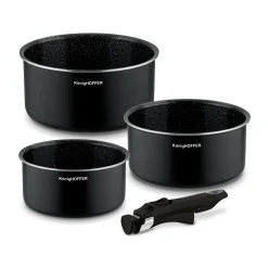 Zestaw garnków z odpinaną rączką Konighoffer Spinel Black 4 elementy bez indukcji