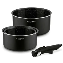Zestaw garnków z odpinaną rączką Konighoffer Spinel Black 4 elementy indukcja