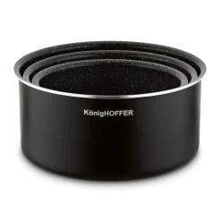 Zestaw garnków z odpinaną rączką Konighoffer Spinel Black 4 elementy indukcja