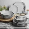 Zestaw kwadratowych talerzy porcelanowych Tadar Saxo 18 elementów