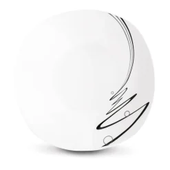 Zestaw kwadratowych talerzy porcelanowych Tadar Wstęga 18 elementów