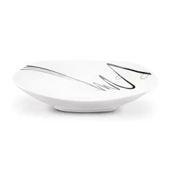 Zestaw kwadratowych talerzy porcelanowych Tadar Wstęga 18 elementów
