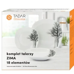 Zestaw kwadratowych talerzy porcelanowych Tadar Dolce Vita 18 elementów