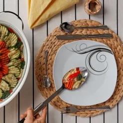 Zestaw kwadratowych talerzy porcelanowych Tadar Dolce Vita 18 elementów