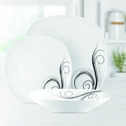 Zestaw kwadratowych talerzy porcelanowych Tadar Dolce Vita 18 elementów