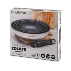 Zestaw 3 patelni głębokich z odpinaną rączką Konighoffer Colate 20 cm 24 cm 28 cm