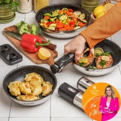 Zestaw 3 patelni głębokich z odpinaną rączką Konighoffer Colate 20 cm 24 cm 28 cm