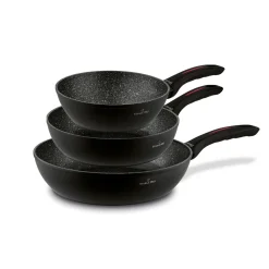 Zestaw 3 patelni granitowych głębokich Starke Pro Piccante 20 cm 24 cm 28 cm
