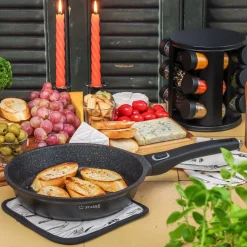 Zestaw 3 patelni marmurowych na indukcję Starke Pro Svart Marble 20 cm 24 cm 28 cm
