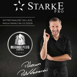 Zestaw 3 patelni Starke Pro Compacti Cream 4 elementy odpinany uchwyt