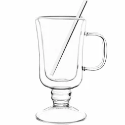 Zestaw 6 szklanek termicznych Tadar Sublime Irish 200 ml i 8 szklanych słomek