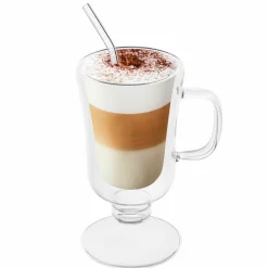 Zestaw 6 szklanek termicznych Tadar Sublime Irish 200 ml i 8 szklanych słomek